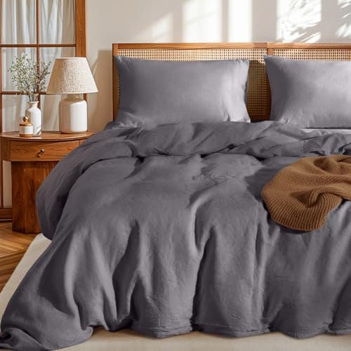 LBRO2M France Linen Queen Size Pillowcase Set 20"X30", Soft & Durable (2pcs)