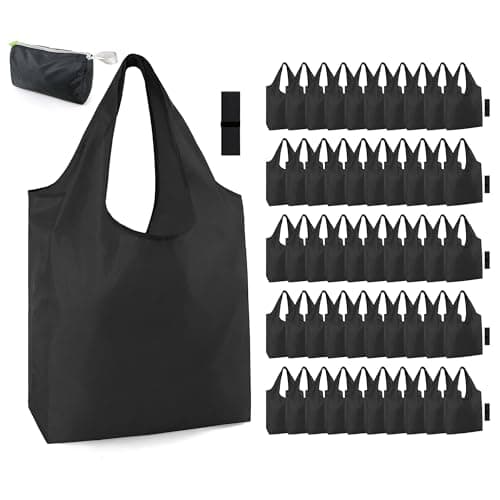 BeeGreen Foldable 50LBS Extra Large Reusable Grocery & Shopping Bags (10 Pack, Colorful)