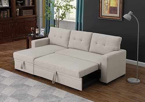 Devion Maison 4-in-1 Convertible L-Shaped Couch with Pull-Out Bed and Storage