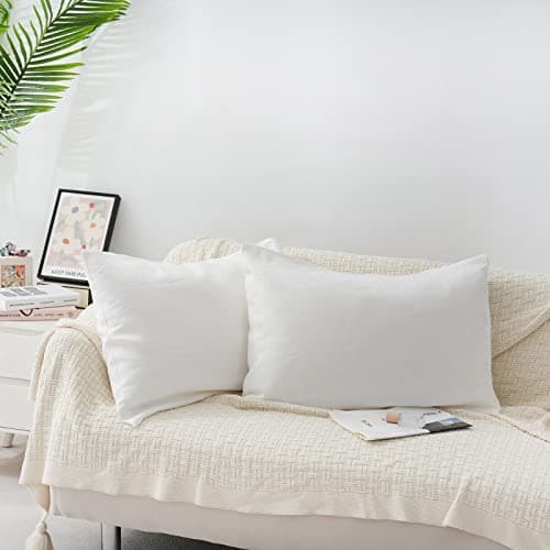 Set of 2 Soft Breathable Natural Flax Linen Pillowcases