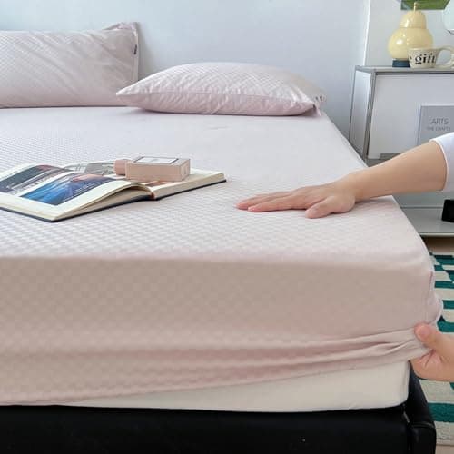 Light Green Thin Stripe 59"x79" Long Staple Cotton Queen 3 Piece Sheet Set