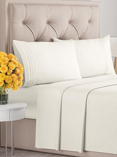 Hotel Luxury King Size Ivory Bed Sheet Set