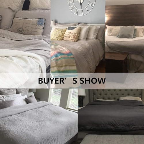 Simple&Opulence Queen Size Natural Linen Duvet & Pillow Shams Set