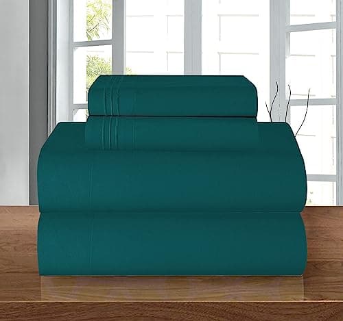 Luxury 1500 Thread Count Queen Sheet Set, Wrinkle Resistant, Turquoise