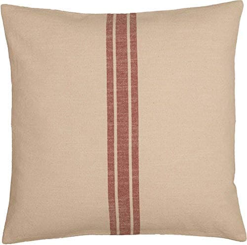 Piper Classics Red Grain Sack Stripe 20x20 Throw Pillow Cover