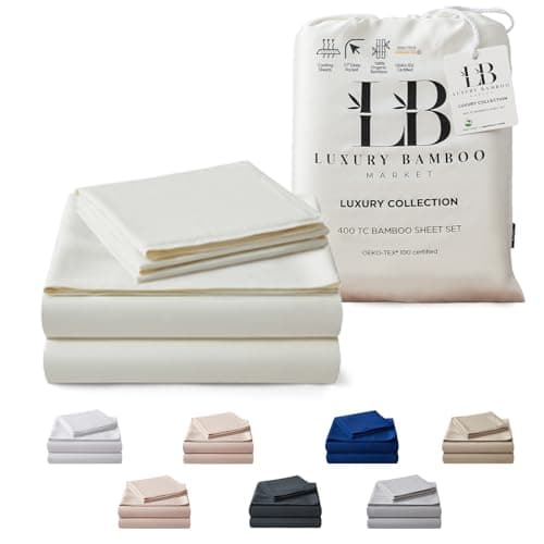 Luxury Bamboo King Size Bed Sheet Set - 100% Viscose - Ultra Soft Cooling Sheets - Classic White