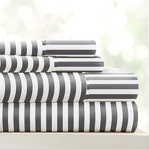 Linen Market Queen Bedding Sheet Set - Gray Thatch, Deep Pocket, Ultra-Soft & Cooling