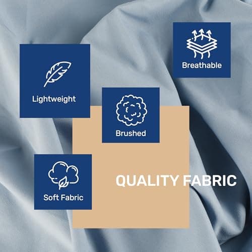 YSSOA Blue Hotel Luxury 4 Piece Bed Sheet Set with Deep Pockets