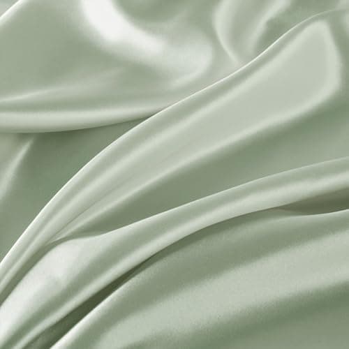 Madison Park Essentials Full Black Satin Sheet Set - Luxury, Elastic Fit up to 16" Mattresses
