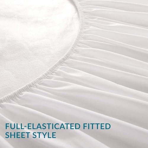 Extra Deep Pockets Full Size 6 Piece Egyptian Cotton White Bed Sheets