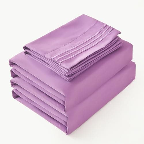Brushed Microfiber Bedding Sheet Set - 4 Piece Queen Blue