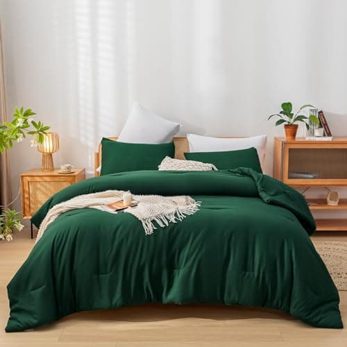 Weigelia Beige Queen Comforter Set - 3PCS Lightweight Soft Solid All Season Bedding with 2 Pillowcases