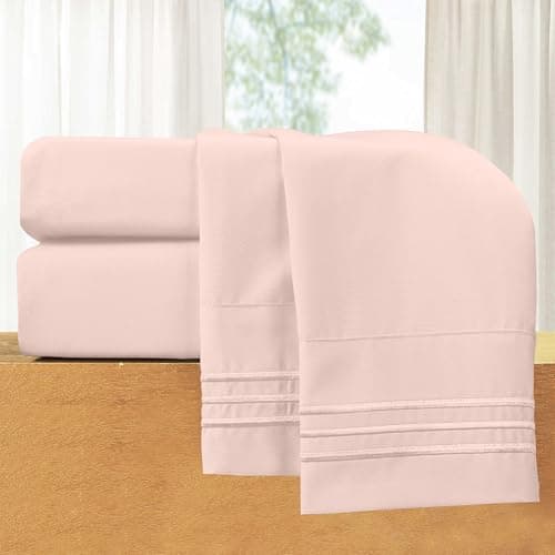 Luxury 1500 Thread Count Microfiber 4-Piece Bed Sheet Set - Queen, White