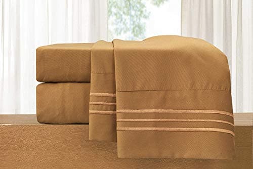 Luxury 1500 Thread Count Microfiber 4-Piece Bed Sheet Set - Queen, White