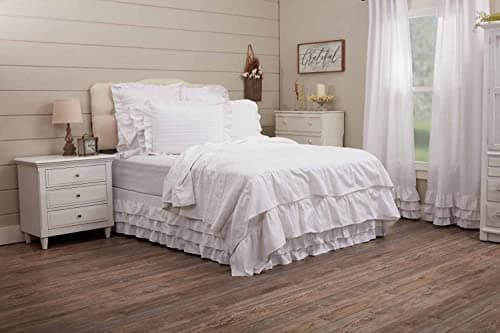 Piper Classics Serenity Crisp White Ruffled Quilt, Extra Large