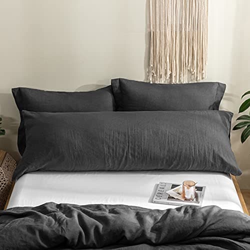 Simple&Opulence Queen Size Natural Linen Duvet & Pillow Shams Set