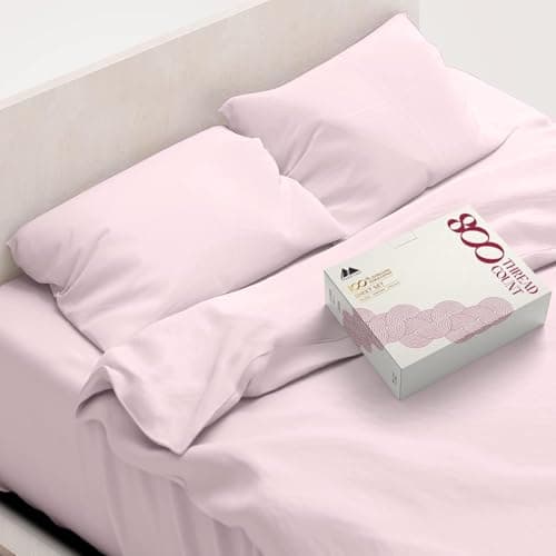 Mayfair Linen Egyptian Cotton Queen Bed Sheets - Soft, 800 Thread Count, Cooling Sateen Weave (4PC, Silver Grey)