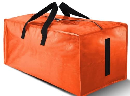 Heavy Duty Black 8 Pack Water-Resistant Storage Totes with Zippers & Handles