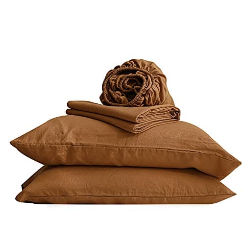 Simple&Opulence 100% Linen 4pcs Deep Pocket Sheet Set - California King