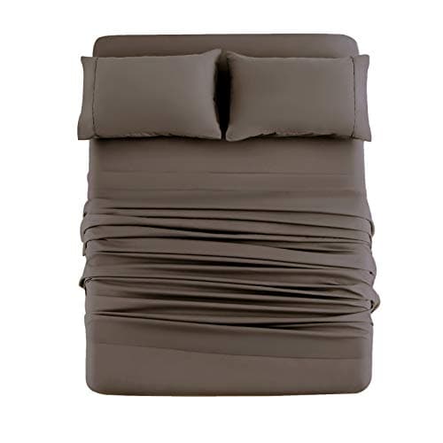 Mohap 1800 Thread Count Double Brushed Microfiber Bed Sheet Set - Full Gray