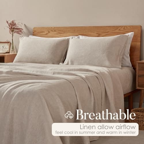 100% French Linen Sheets Set for Hot Sleepers - 4 Pcs Set