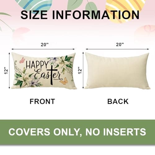 Christian Easter Lily Cross Flower Cushion Cover 12x20 Rectangular Sofa Decor