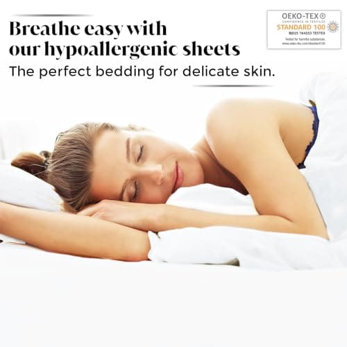 Luxury Bamboo King Size Bed Sheet Set - 100% Viscose - Ultra Soft Cooling Sheets - Classic White
