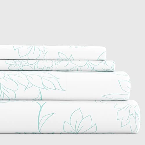 Ultra-Soft & Cooling Queen Bed Sheet Set - Pale Blue Wheatfield