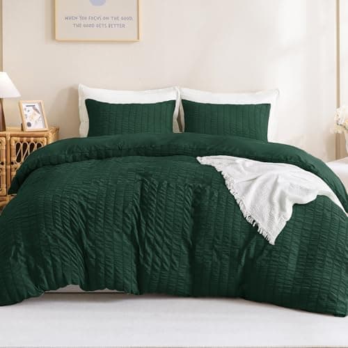 Litanika Queen Khaki Seersucker Comforter Set (90x90In Comforter & 2 Pillowcases)