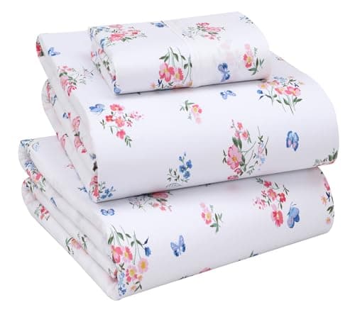 RUVANTI Queen Deep Pocket 4PC Cotton Percale Bed Linen Set