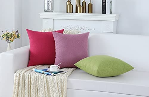 Jeneoo Rustic Farmhouse Burgundy Throw Pillow Covers (Set of 2, 20x20")