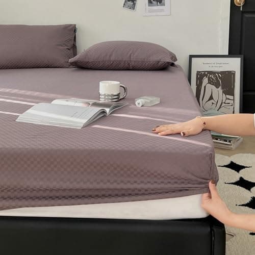 Light Green Thin Stripe 59"x79" Long Staple Cotton Queen 3 Piece Sheet Set