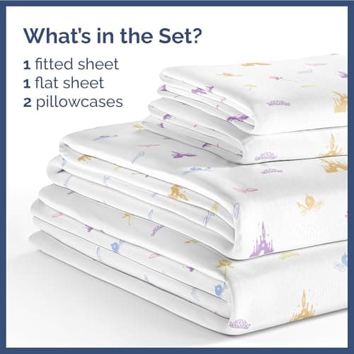 CGK Linens Kids Princess 4 Piece Sheet Set - Breathable, Deep Pockets - Easy Fit - Machine Washable