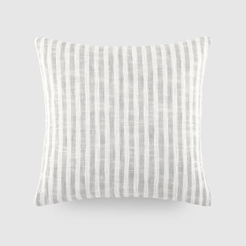 Linen Market Mustard Framed Stripe Cotton Decor Throw Pillow
