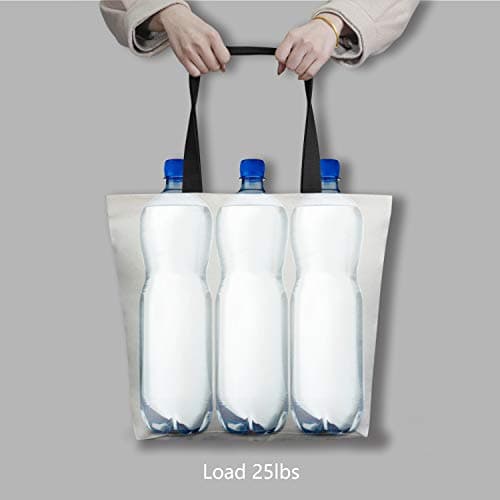 TOPDesign 2-Pack Magnetic Snap Canvas Tote Bags, Reusable for Grocery Shopping