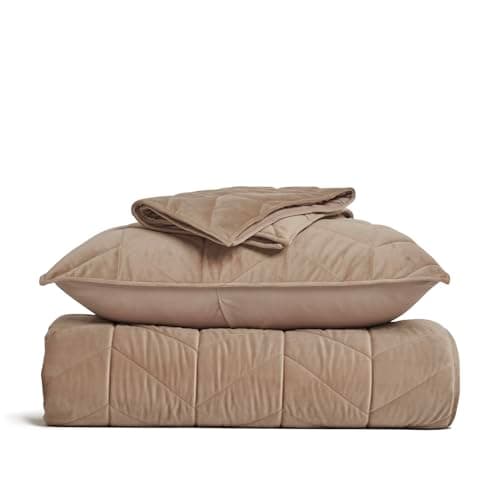EVERGRACE King Size Ultra Soft Velvet Quilt with 2 Shams, Blue Linen, 108"x96"