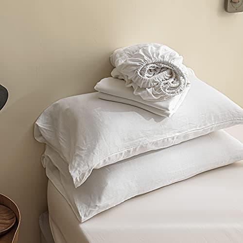 Simple&Opulence Belgian Linen Sheet Set - 4 Pieces (King Size, Linen/Beige)