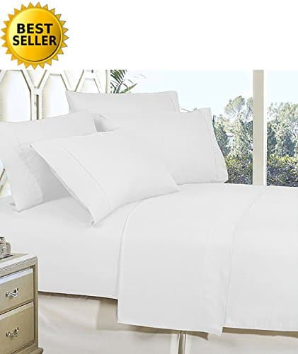 1800 Thread Count Premier Hotel-Quality Soft Bed Sheets, Full White