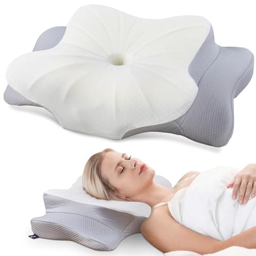 DONAMA Ergonomic Neck Pillow with Contour Memory Foam for Side, Back, and Stomach Sleepers