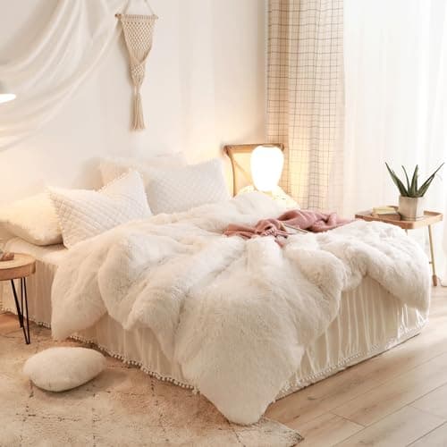 Tie Dye Purple Faux Fur Comforter Set - Queen, 3 Pieces