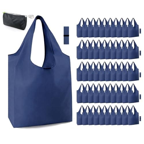 BeeGreen Foldable 50LBS Extra Large Reusable Grocery & Shopping Bags (10 Pack, Colorful)