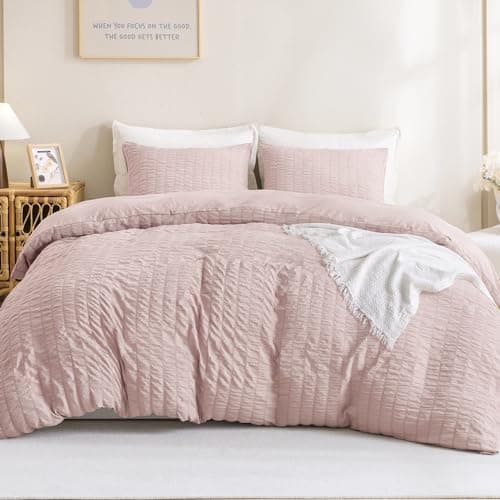 Litanika Queen Khaki Seersucker Comforter Set (90x90In Comforter & 2 Pillowcases)