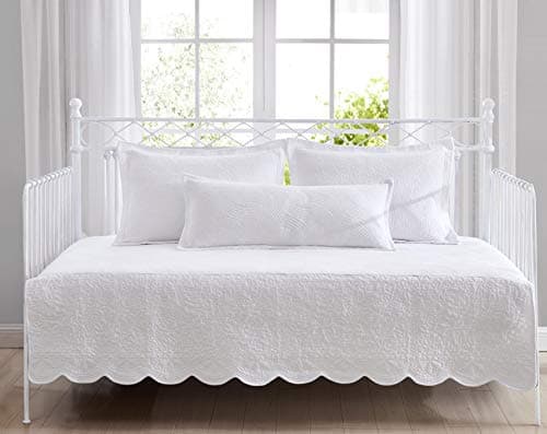 Laura Ashley Trellis White Daybed Set with Shams & Pillow Cover