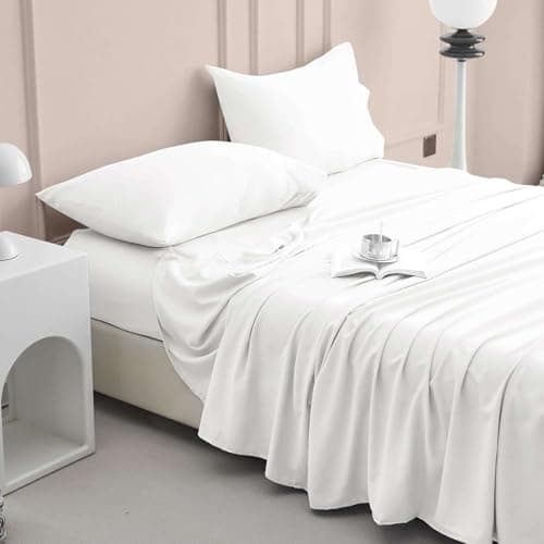 100% Egyptian Cotton 16inch Deep Pocket Queen Sheet Set, White