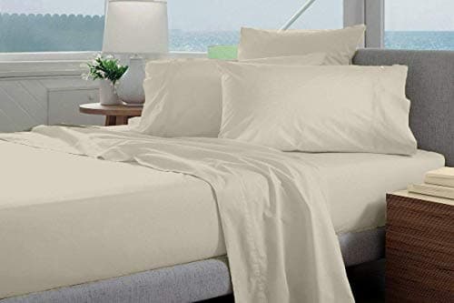Authentic 1500 Thread Count Egyptian Cotton 4-PC Sheet Set (Queen, Beige Stripe)