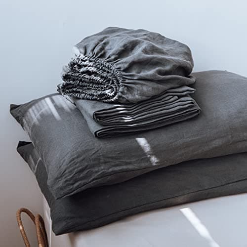 Simple&Opulence Belgian Linen Sheet Set - 4 Pieces (King Size, Linen/Beige)
