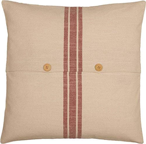 Piper Classics Red Grain Sack Stripe 20x20 Throw Pillow Cover