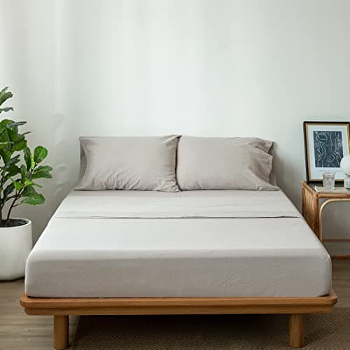 Washed Cotton Linen Like Breathable Bedding Sheet Set