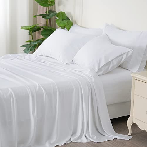 PHF Cooling Bamboo Rayon Sheets Set Twin, Silk Soft & Breathable