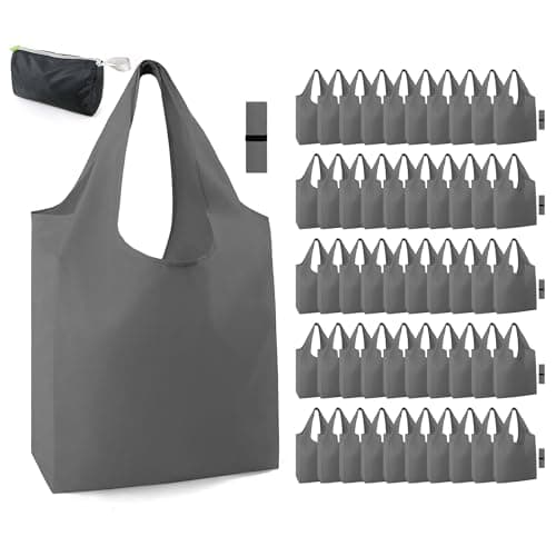 BeeGreen Foldable 50LBS Extra Large Reusable Grocery & Shopping Bags (10 Pack, Colorful)